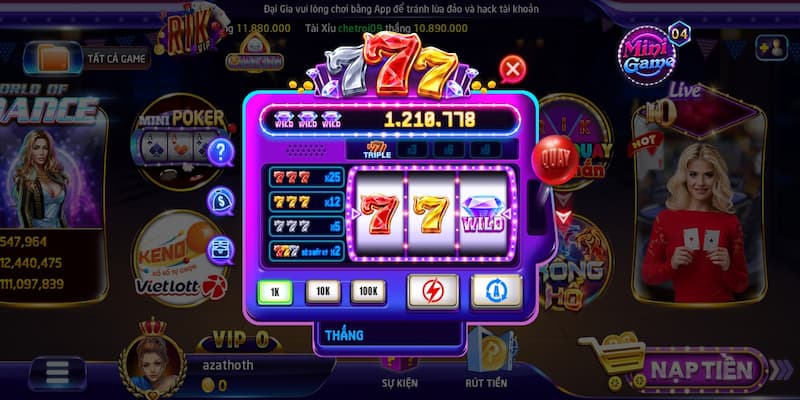 Cách nhận thưởng trong Xèng 777 Rikvip và những phần quà đặc biệt